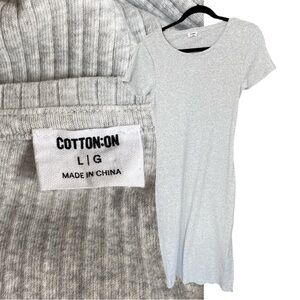 Ribbed 95% Cotton and 5% Elastene dress.